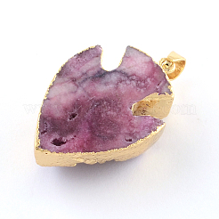 Fish Dyed Natural Druzy Agate Fish Pendants&nbsp;G-R275-108