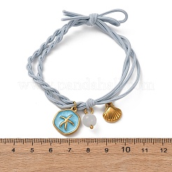 304 Stainless Steel Enamel & Resin Charms Bracelets&nbsp;BJEW-B170-01G-03
