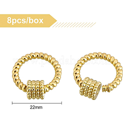 真鍮製ネジカラビナロックチャーム  ネックレス作り用  長持ちメッキ  リング  18KGP本金メッキ  22x3mm  ネジ:8x7mm  8個/箱&nbsp;KK-BC0004-77