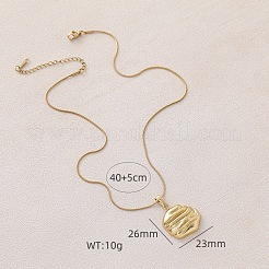 316 Surgical Stainless Steel Textured Flat Round Pendant Necklaces for Women&nbsp;ZV8264