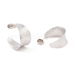 Non-Tarnish 304 Stainless Steel Chunky C-shape Stud Earrings&nbsp;EJEW-P198-12P