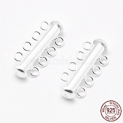 純銀製のスライドロックの留め金  ペヨーテクラスプ  スタンプ925個付き シルバー  25x11x6mm  穴：2mm&nbsp;STER-K035-03