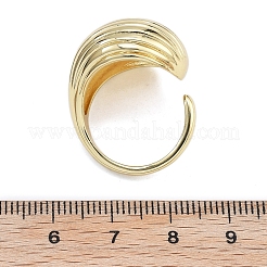 女性用ラックメッキ真鍮カフ指輪  長持ちメッキ  シェル形状  18KGP本金メッキ  19.5mm&nbsp;RJEW-M028-35G