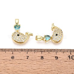 Brass Micro Pave Cubic Zirconia Pendants&nbsp;KK-Q073-10G