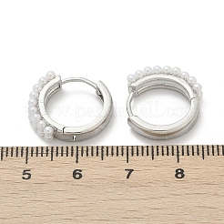 Brass ABS Imitation Pearl Hoop Earrings&nbsp;EJEW-M082-04P