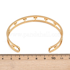 女性用304ステンレススチールカフバングル  空洞化  ハート  3/8インチ（1cm）  内径：66x47&nbsp;BJEW-S181-02G-B