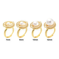 Flat Round Brass Micro Pave Cubic Zirconia Adjustable Ring Settings&nbsp;KK-K297-06G