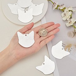 アルミペンダント  レーザーカットペンダント  キツネ  空白タグのスタンプ  銀  51x51x1.5mm  穴：4mm  20個/箱&nbsp;ALUM-BC0001-47