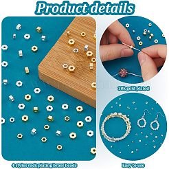 120Pcs 4 Styles Rack Plating Brass Beads&nbsp;KK-PH0010-68