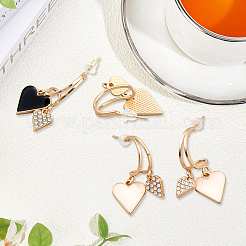 3 Pairs 3 Colors Alloy Rhinestone Dangle Stud Earrings&nbsp;EJEW-GO0007-004