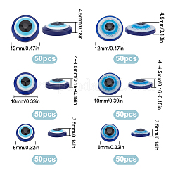 300Pcs 6 Styles Resin Evil Eye Cabochons&nbsp;CRES-HY0001-05