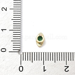 Horse Eye Brass Micro Pave Cubic Zirconia Cabochons&nbsp;KK-P345-13G-C