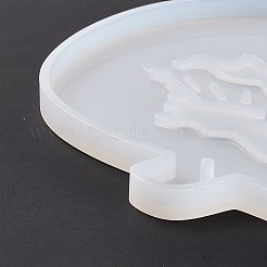 DIYペンダントシリコンモールド  レジン型  UVレジン  エポキシ樹脂工芸品作り  ハロウィンモチーフ  かぼちゃとコウモリ  ホワイト  98x111x7mm  穴：2.8mm&nbsp;LS-DIY-E049-08