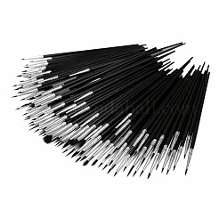 ナイロンネイルアートライナーブラシ  描画線ペン  木製ハンドルとアルミチューブ付き  ブラック  16.2~16.9x0.5cm  30個/セット&nbsp;MRMJ-WH20001-06