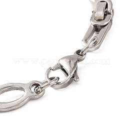 Tarnish Resistant 201 Stainless Steel Hollow Oval Byzantine Chain Bracelets&nbsp;BJEW-B078-102P