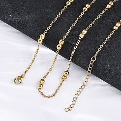304 Stainless Steel Double Round Cable Chain Necklaces&nbsp;NJEW-C073-07G