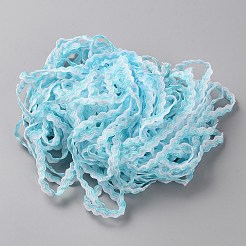 ツートンのポリエステルウェーブフリンジトリムリボン  ウェーブベンディングレーストリム  衣類の縫製やアートクラフトの装飾に  ライトシアン  1/4インチ（8mm）  約17.50ヤード（16m）/ pc&nbsp;OCOR-WH20019-04E