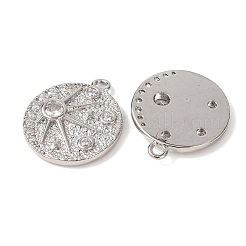 Star & Moon Brass Micro Pave Cubic Zirconia Pendants&nbsp;KK-A295-11A-P