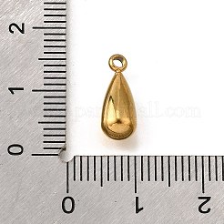 304ステンレススチールチャーム  イオンプレーティング（ip）  ティアドロップチャーム  ゴールドカラー  14x5.5mm  穴：1.6mm&nbsp;STAS-C122-07G