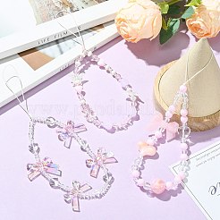 3個 3種類のプラスチック携帯ストラップ  モバイルアクセサリーの装飾  ミックスカラー  165~190mm  1個/スタイル&nbsp;MOBA-SZ0001-24