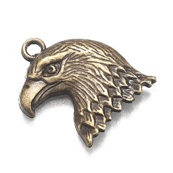 チベット風亜鉛合金チャーム  鉛フリー＆カドミウムフリー  ワシ  アンティークブロンズ  21.8x18.7x4mm  穴：2mm  約200個/500g&nbsp;TIBEP-R334-020AB-RS