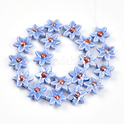 Glazed Porcelain Beads Strands&nbsp;PORC-N008-10C