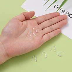 925スターリングシルバーピアスフック  ラインストーン付き  銀  13x16mm  穴：1.5mm  24ゲージ  ピン：0.5mm&nbsp;STER-S002-52