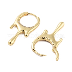 Rack Plating Teardrop Brass Hoop Earrings&nbsp;EJEW-N055-27G-RS