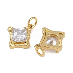 Brass Micro Pave Cubic Zirconia Pendants&nbsp;KK-B150-14G