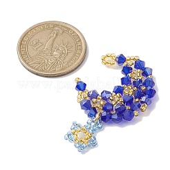 Imitation Austrian Crystal 5301 Glass & TOHO Round Seed Beaded Pendant&nbsp;PALLOY-MZ00179-02