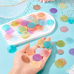 80Pcs 8 Colors Spray Painted Natural Capiz Shell Pendants&nbsp;BSHE-TA0001-24