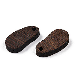 天然ウェンジウッドペンダント  染色されていない  豆のチャーム  ココナッツブラウン  18.5x9.5x3.5mm  穴：1.8mm&nbsp;WOOD-T023-89