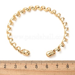 女性用電気泳動鉄カフバングル  春  ゴールドカラー  1/4インチ（0.6cm）&nbsp;BJEW-M057-03G