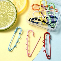 10Pcs 10 Colors Spray Painted Iron Brooch Findings&nbsp;IFIN-YW0001-55A