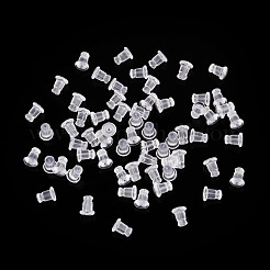 シリコン製耳あて20g  ピアスバックキャッチ  透明  6x5mm  穴：0.7mm&nbsp;KY-TADJ0001-12