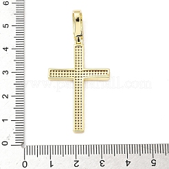 Brass Micro Pave Clear Cubic Zirconia Big Pendants&nbsp;KK-B141-19G