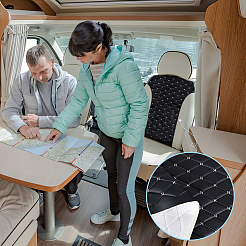菱形模様PVCレザーキルティングフォーム裏地生地  自動車用  家具製造販売業  ブラック  1000x1600x5mm&nbsp;FIND-WH0420-138