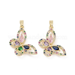 Brass Micro Pave Colorful Cubic Zirconia Pendants&nbsp;KK-E068-VC408