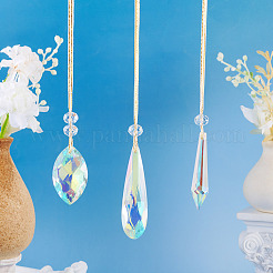 3Pcs 3 Styles Glass Suncatchers for Outdoor Garden Hanging Decoration&nbsp;HJEW-TADJ0001-04