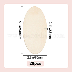 楕円形の未完成の木製切り抜き  子供のDIY絵画装飾  ナバホホワイト  140x70x2.5mm&nbsp;DIY-WH0604-07D