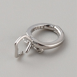 Rhodium Plated 925 Sterling Silver Twister Clasps&nbsp;STER-WH0008-39P