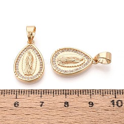 Religion Brass Pave Clear Cubic Zirconia Pendants&nbsp;KK-T081-06G