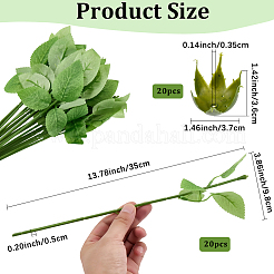 40Pcs 2 Styles Plastic Artificial Flower Bracket Base & Branch for DIY Craft Flower Arrangement Supplies&nbsp;AJEW-SP0003-85