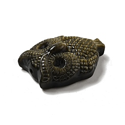 天然な金色の光沢のオブシディアンのペンダント  フクロウ  37x27.5x13.7mm  穴：1.5mm&nbsp;G-D471-02