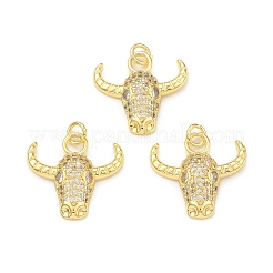 Rack Plating Brass Micro Pave Cubic Zirconia Pendants&nbsp;KK-C011-65G