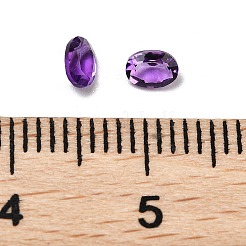 ファセット加工された天然アメジストのカボション  後ろ向き  楕円形  4x3x2mm&nbsp;G-I295-05C-16B-01