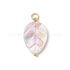 Natural Freshwater Shell Carved Leaf Pendants&nbsp;PALLOY-JF04190