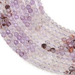 Natural Purple Phantom Quartz Purple Lodolite Quartz Beads Strands&nbsp;G-B175-D07-3mm