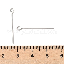 304ステンレススチールアイピン  ステンレス鋼色  26x0.6mm  穴：1.8mm  100個/セット&nbsp;STAS-K293-13P-0.6x26mm
