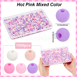 1000Pcs Frosted Opaque Acrylic Beads&nbsp;OACR-SP0001-32C